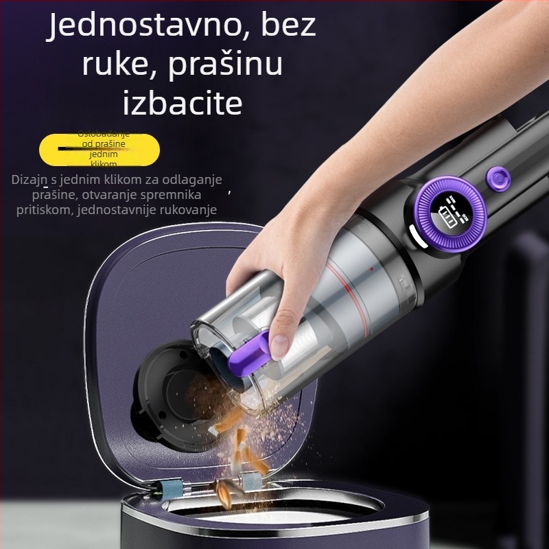Bežični ručni usisavač za auto, snažno usisavanje 16500 Pa, trajanje baterije 26 min, 120 W, HEPA filtracija