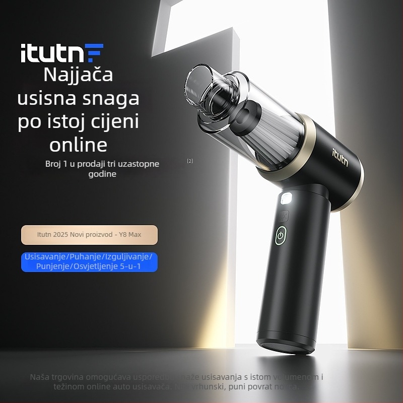 Ručni usisavač za automobil — prijenosni, bežični, 16000 Pa usisna snaga, 100 W, 7,4 V, s filtriranim elementom koji se može oprati