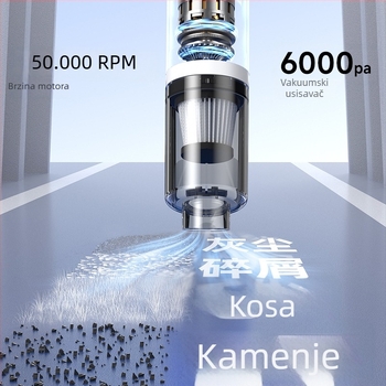 Bežični usisavač za auto s funkcijom usisavanja i ispuhivanja – dvostruka namjena za dom i automobil, CHISHAN, 12V, 60W, 6000Pa