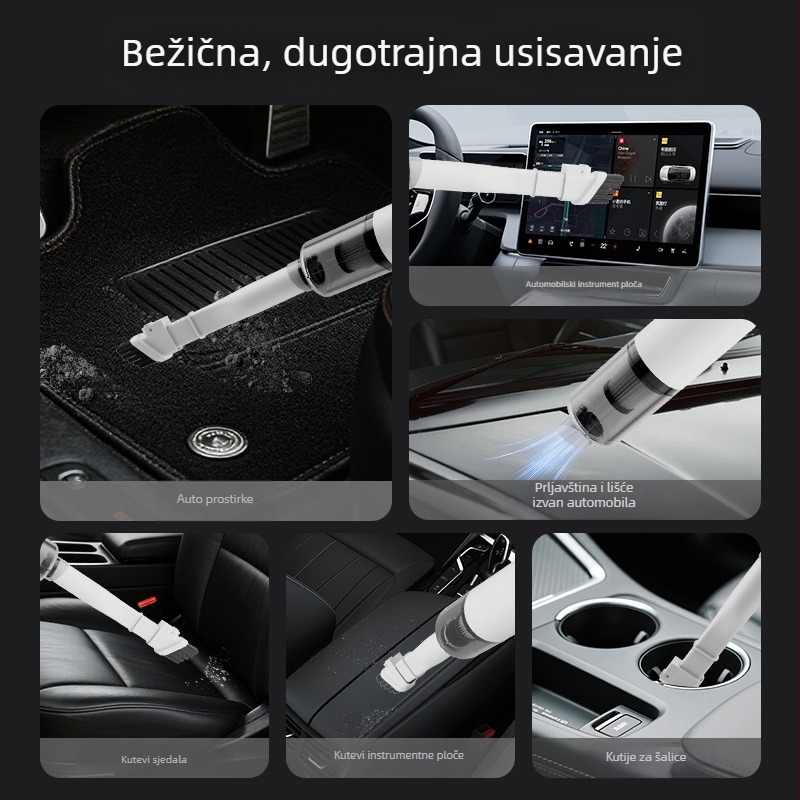 Bežični usisavač za auto s funkcijom usisavanja i ispuhivanja – dvostruka namjena za dom i automobil, CHISHAN, 12V, 60W, 6000Pa