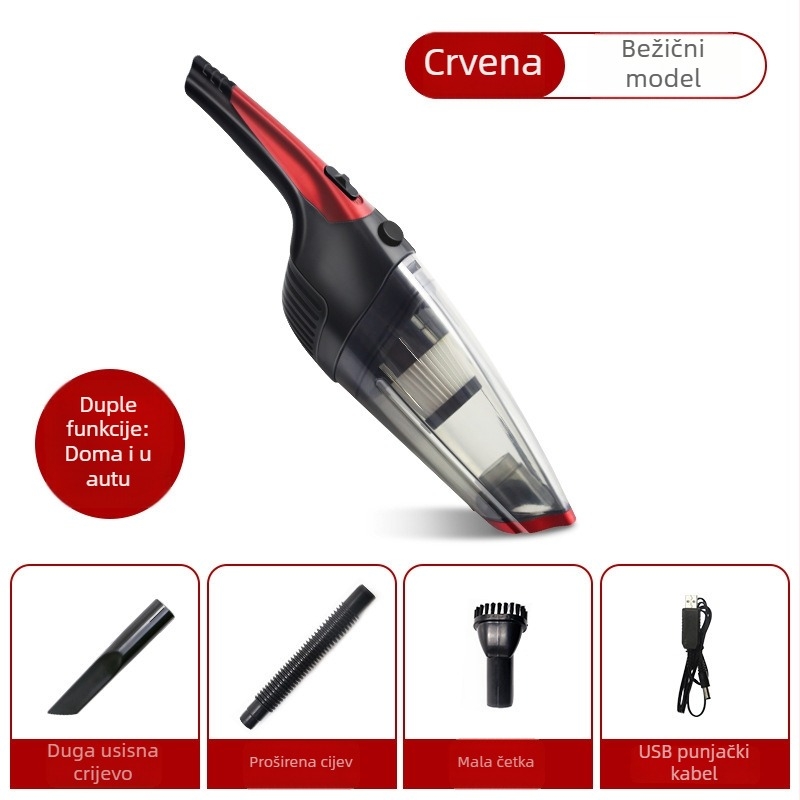 Ručni usisavač za automobil, mokro i suho, bežični, 12V, 120W, 6000Pa