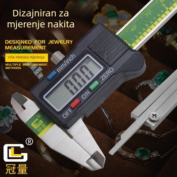Crown Volume Digitalni kaliper za nakit s LCD zaslonom i Vernier skalom