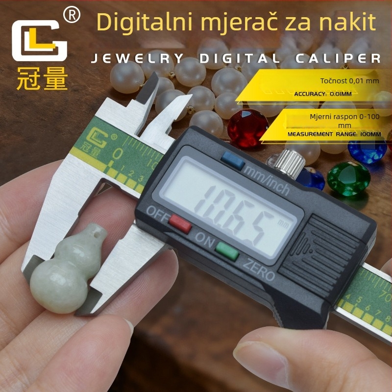 Crown Volume Digitalni kaliper za nakit s LCD zaslonom i Vernier skalom