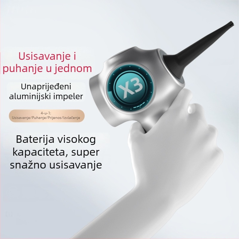 Prijenosni bežični ručni usisavač za auto — 7.4V, 100W, 5300Pa usisavanja, punjiv