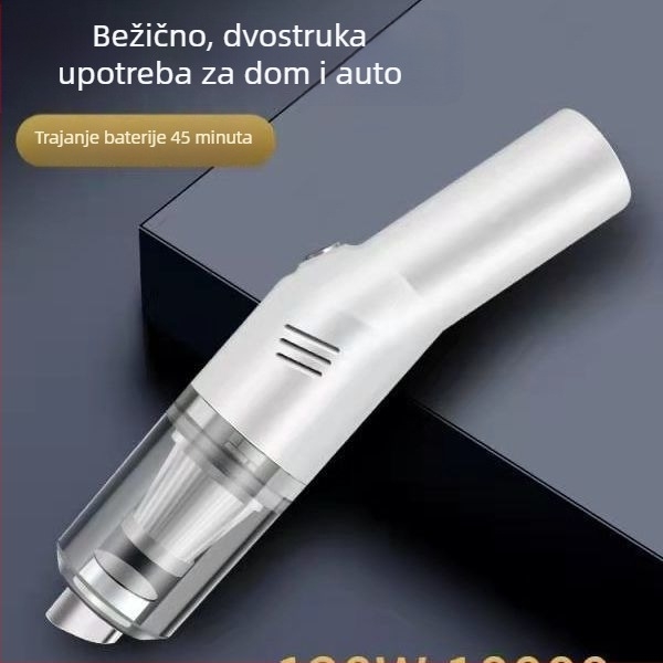 Visoko snaga ručni usisavač za automobil, bežični, mokro i suho korištenje; usis 9000 Pa, 9 V, 120 W, 36000 o/min, punjiv