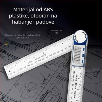 Elektronički digitalni kutomjer s digitalnim zaslonom, visoka preciznost, univerzalni i višefunkcionalni alat za stolarske radove