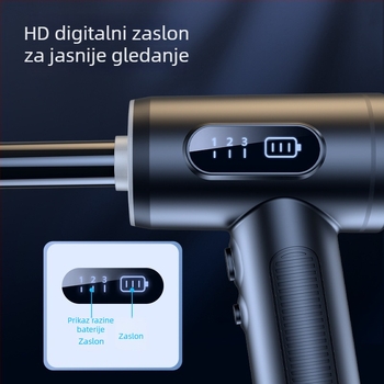 Četiri u jednom: inteligentni ručni bežični usisavač s digitalnim prikazom za kućnu i automobilsku upotrebu, s funkcijom puhanja i usisavanja