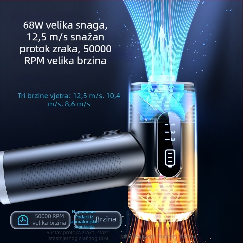 Četiri u jednom: inteligentni ručni bežični usisavač s digitalnim prikazom za kućnu i automobilsku upotrebu, s funkcijom puhanja i usisavanja
