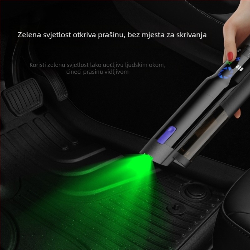Ručni bežični usisavač za automobil – 3-u-1 za auto, dom i kućne ljubimce, 5V, 120W, 16000Pa, punjiv