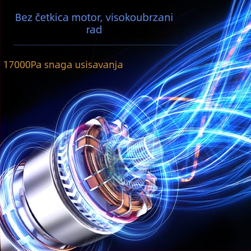 Ručni bežični usisavač za automobil – 3-u-1 za auto, dom i kućne ljubimce, 5V, 120W, 16000Pa, punjiv