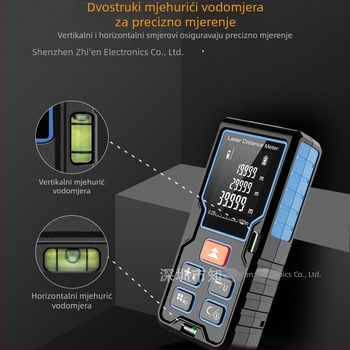 Laserski mjerač udaljenosti, ručni infracrveni mjerni alat, visoko precizna elektronička mjerač za mjerenje unutarnjih prostora