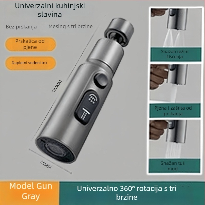 Univerzalni okretni kuhinjski miješalica s produženim mlazom protiv prskanja i pojačanjem tlaka, bakar, jednoručni upravljač, model 90191-pj, nominalni tlak 8