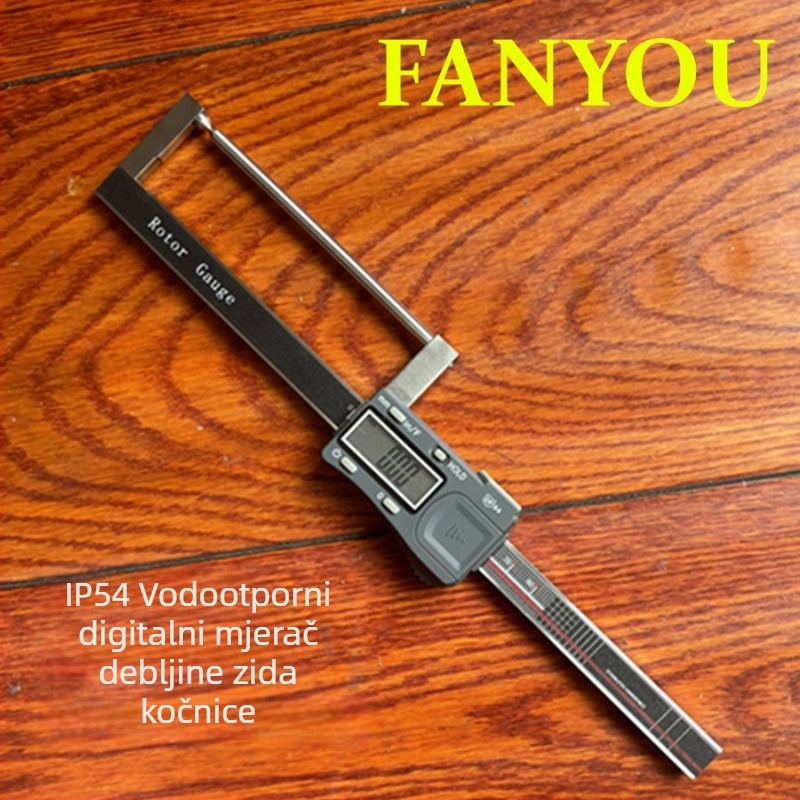 Digitalni šubler IP54 vodootporan, za mjerenje debljine zida cijevi i debljine dna šalice/suda (Brand Neutral)