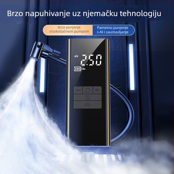 Naflašivač guma za automobil s hitnim napajanjem — Sve u jednom, 12V, 80W, 30 L/min, litijeva baterija