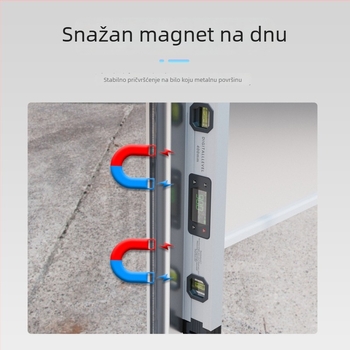 Elektronički digitalni niveli s dvostrukom osi, aluminijska legura, mjerenje kuta, zvučni signal nagiba