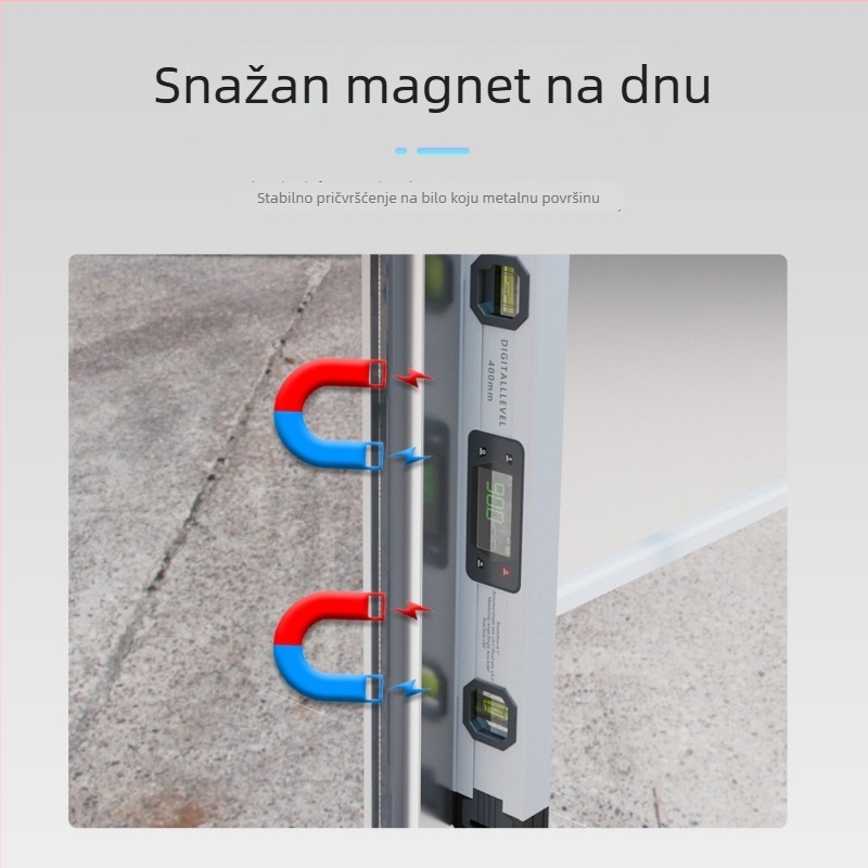 Elektronički digitalni niveli s dvostrukom osi, aluminijska legura, mjerenje kuta, zvučni signal nagiba