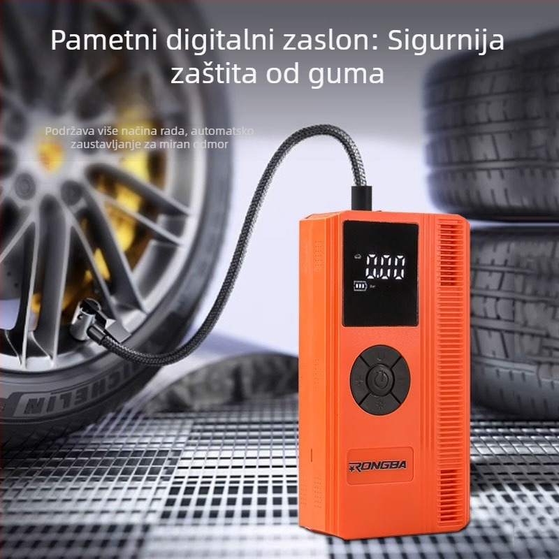 Automobilska pumpa za zrak s digitalnim manometrom i USB punjenjem, 12V, 100W, 60 L/min