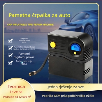Automobilska pumpa za zrak, jednocilindrična, 120W, DC-12V, 35L/min, digitalni zaslon s pokazivačem, kabel duljine 3 m
