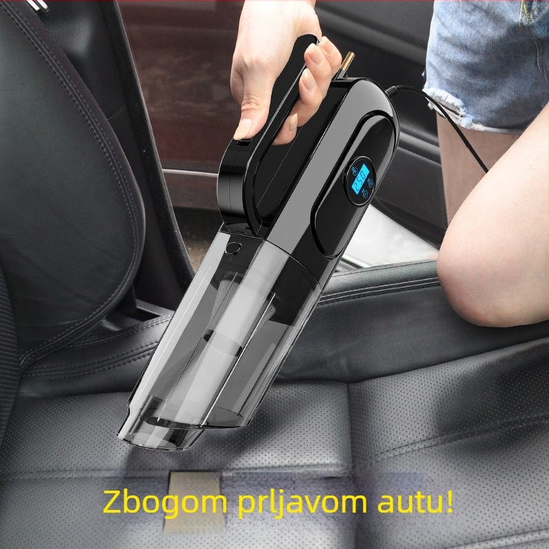 Automobilska pumpa s integriranim usisavačem i digitalnim zaslonom, 24V, 120W, kabel 4–5 m, napajanje iz utičnice
