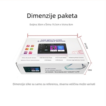 MP5 automobilni player Bluetooth, LCD zaslon, stražnja kamera, 12V napajanje, bežični CarPlay, AHD