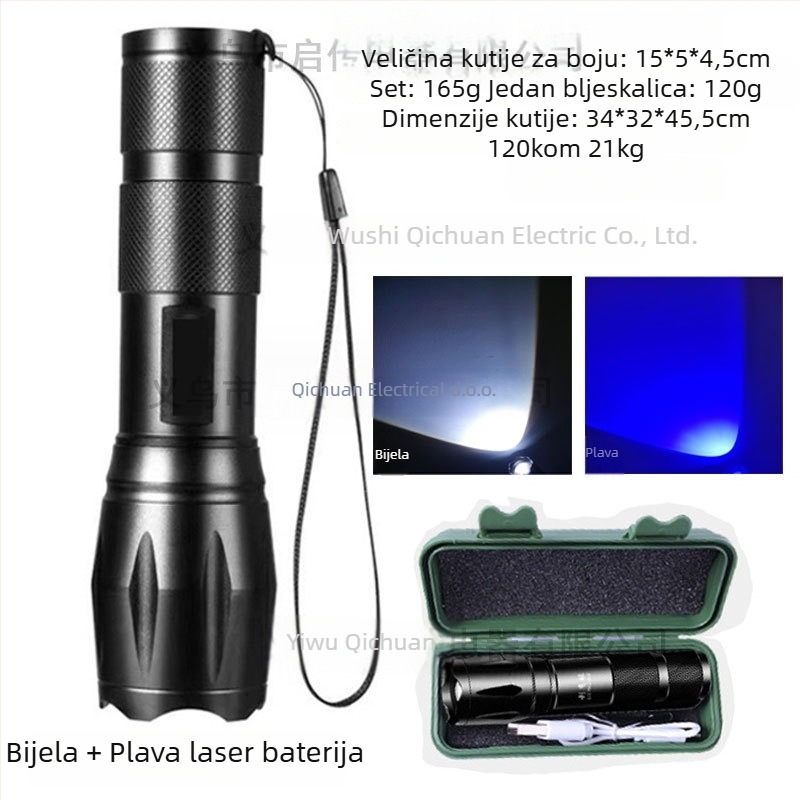 Start LED flashlight sa četiri izvora svjetla, zoom za vanjsku fotografiju, pomoćno osvjetljenje (10W, 350+ lm, domet 200–500 m, vodootporan)
