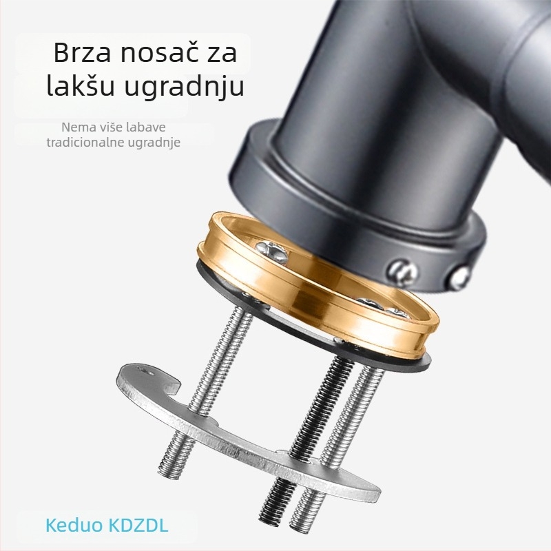 Kuhinjski slavina za kućnu upotrebu, s magnetskim držačem, nehrđajući čelik, izvučni izljev, zaštita od prskanja, 360° okretanje i teleskopski