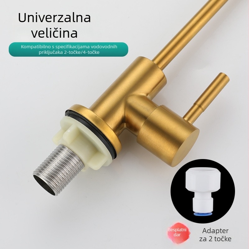 Kuhinjska slavina od nehrđajućeg čelika s keramičkim kartridžom, jednosmjerni zakretni izvod, ugradnja na ploču, 20 mm ulaz/izlaz