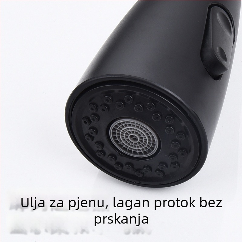 Izvlačni kuhinjski slavine, 304 nehrđajući čelik, JingChi model 8502, keramički jezgreni ventil, ulazni/izlazni promjer 15 mm