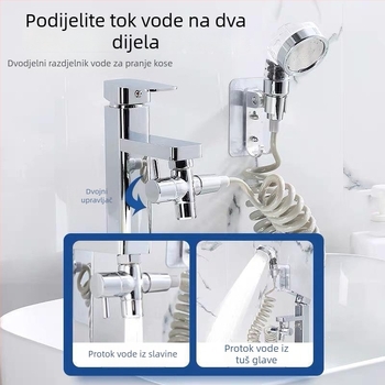 Vanjski tuš-glava set za slavinu umivaona – tijelo od legure, elektroplirano, nehrđajući čelični jezgrasti ventil, montaža vijcima, otvaranje podizanjem, dvostruka konstrukcija