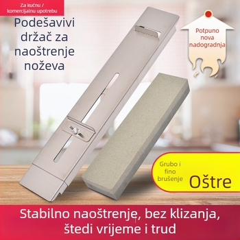 Držač za ostrenje noževa, za montažu u umivaoniku, nehrđajući čelik, prilagodljiv, kućna upotreba