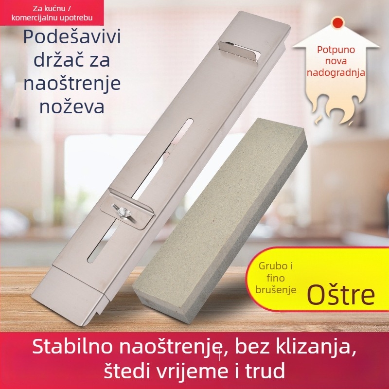 Držač za ostrenje noževa, za montažu u umivaoniku, nehrđajući čelik, prilagodljiv, kućna upotreba