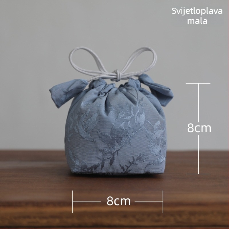 Pribor za čajnu ceremoniju — torbica od platna za putovanje za čajnik i šalice (Novi kineski stil; dimenzije 10x10x10 cm ili 8x8x8 cm; pakiranje OPP)
