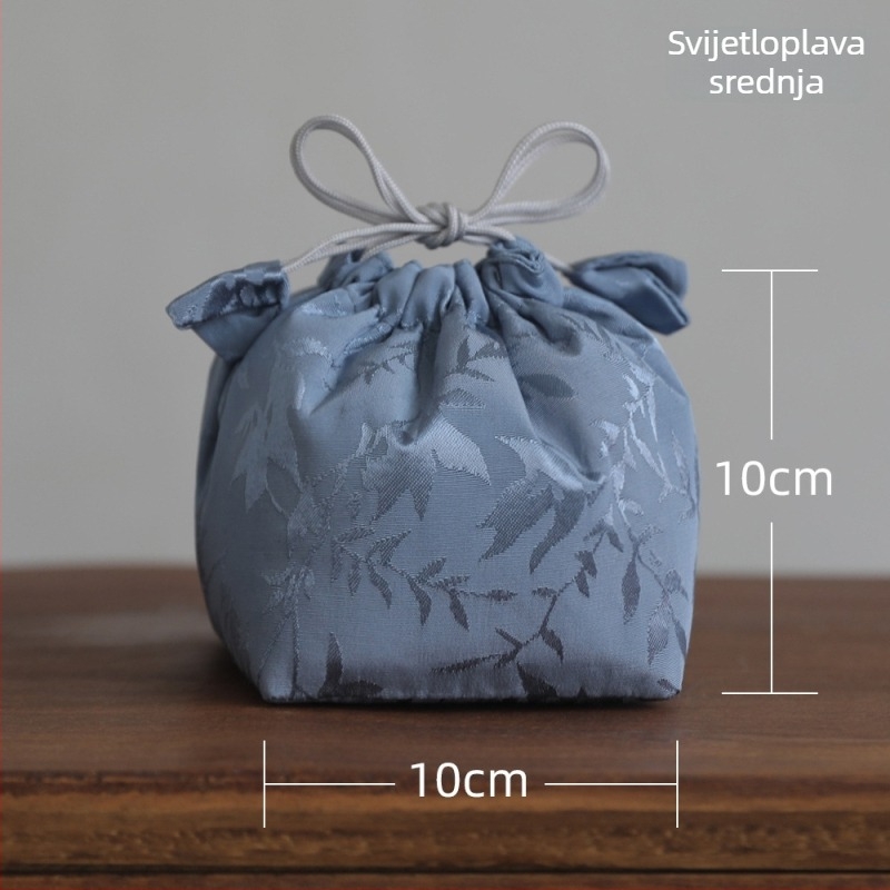 Pribor za čajnu ceremoniju — torbica od platna za putovanje za čajnik i šalice (Novi kineski stil; dimenzije 10x10x10 cm ili 8x8x8 cm; pakiranje OPP)