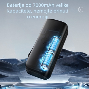 Automobilska pumpa zraka, višefunkcionalna, 12V, 100W, 25 L/min, punjiva, digitalni zaslon