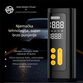 Prijenosna USB napajana pumpa za auto s digitalnim zaslonom (12V, 80W, 25 L/min)