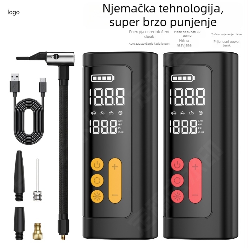 Prijenosna USB napajana pumpa za auto s digitalnim zaslonom (12V, 80W, 25 L/min)