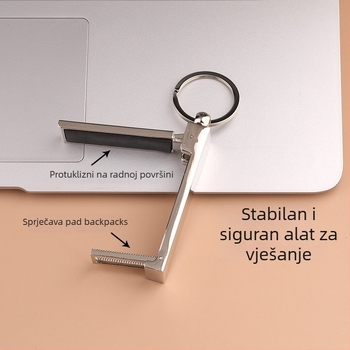 Ključevnica s držalom za telefon – cinkova legura, moderni minimalistički stil, prijenosno i izdržljivo, na stolu