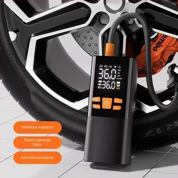 Bežična pumpa zraka za automobil s digitalnim zaslonom, 30 L/min, 11.1V, <80W, Type-C baterija + upaljač
