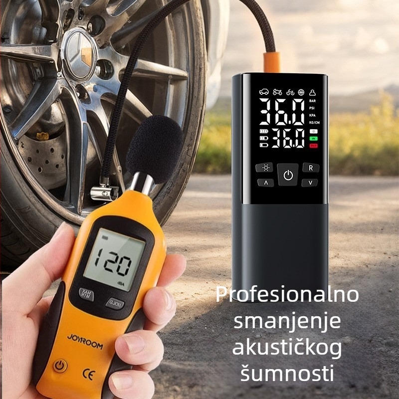 Bežična pumpa zraka za automobil s digitalnim zaslonom, 30 L/min, 11.1V, <80W, Type-C baterija + upaljač