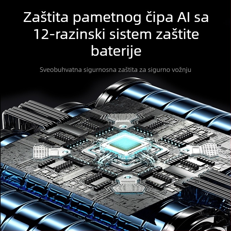 12V automatska pumpa za zrak za vozilo s hitnim START-om i ugrađenom Power Bank baterijom, sve-u-jednom s digitalnim zaslonom — snaga ispod 80W, jednocilindrična, rasvjeta, manometar tlaka u gumama