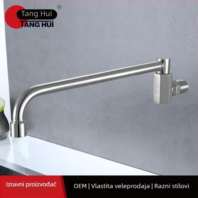 Kuhinjska slavina za hotelsku kuhinju — okretni izlaz, jednostruka konstrukcija, veliko šesterokutno tijelo, bakrena jezgra ventila, model 8, poluautomatni završetak