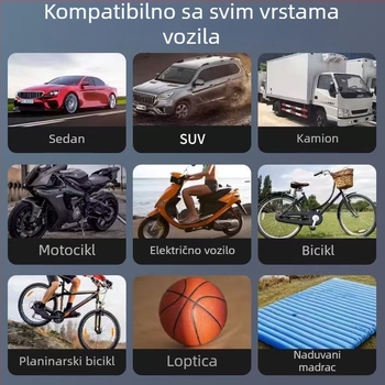Prijenosna automobilska pumpa za zrak s digitalnim zaslonom - 12V, 100W, 25 L/min, 450 g