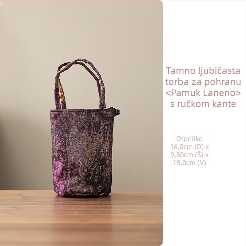 Artisan Tkanina torba za čajnu ceremoniju – Prijenosni organizator čajnog seta za čajnik i šalice, Pakiranje u papirnatu kutiju