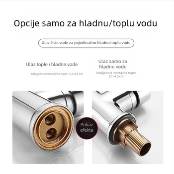 Kuhinjski slavine za toplu i hladnu vodu, 2-u-1 sudoper za pranje povrća i posuđa, plastično-čelični i nehrđajući čelik, kućna upotreba