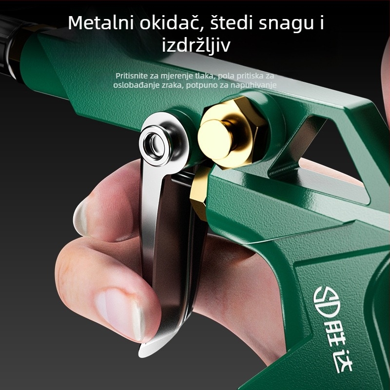 Shengda digitalni mjerač tlaka u gumama automobila, metalno kućište, digitalni zaslon, težina 426 g