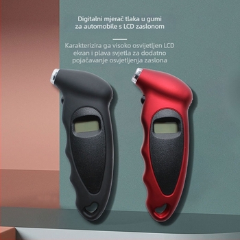 Digitalni mjerač tlaka u gumama s elektroničkim zaslonom, raspon 0-150 psi, točnost ±1,5 psi, napajan AG13 baterijom, kućište od ABS