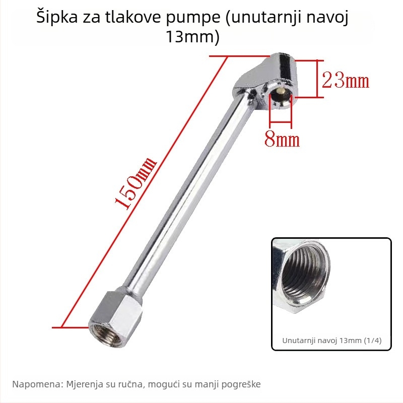Set dodatnih dijelova za pištolj za napuhivanje guma s ojačanim držalom i brzim klipom chucka – nastavak za napuhivanje i cijev