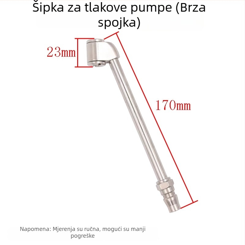 Set dodatnih dijelova za pištolj za napuhivanje guma s ojačanim držalom i brzim klipom chucka – nastavak za napuhivanje i cijev