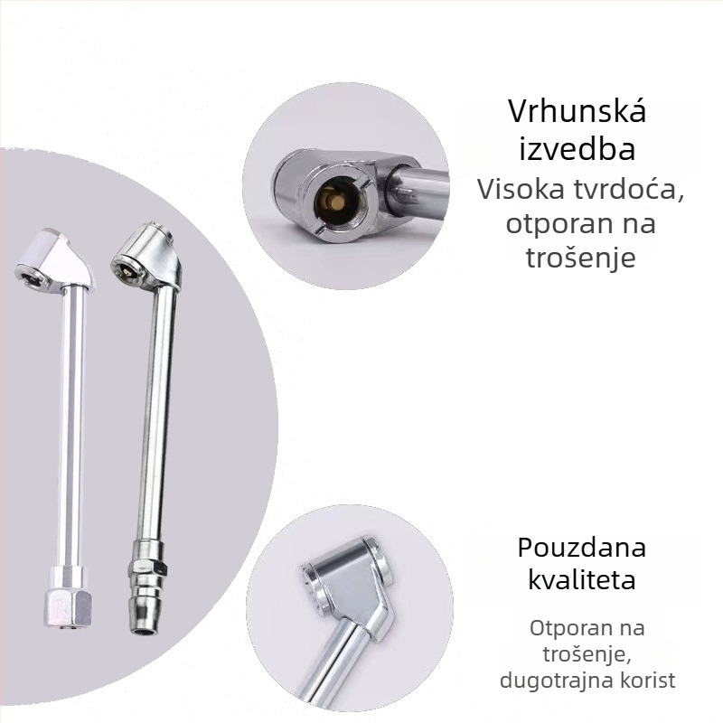 Set dodatnih dijelova za pištolj za napuhivanje guma s ojačanim držalom i brzim klipom chucka – nastavak za napuhivanje i cijev