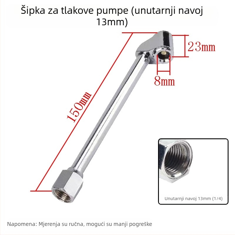 Set dodatnih dijelova za pištolj za napuhivanje guma s ojačanim držalom i brzim klipom chucka – nastavak za napuhivanje i cijev